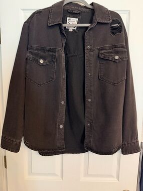 Stoosh Black Distressed Denim Jacket